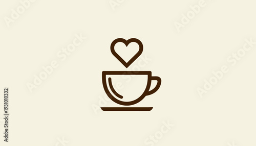 Coffee Cup with Heart Symbol Illustration.
