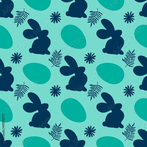 Easter eggs seamless rabbits pattern for fabrics and linens and kids clothes print and spring party accessories