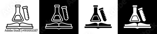 Chemistry Icon In Flat Version On Black And White Background