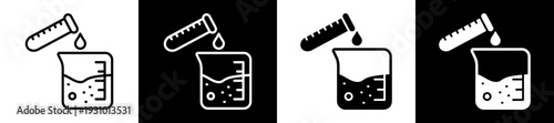 Experiment Icon In Flat Version On Black And White Background