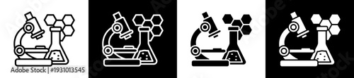 Biotechnology Icon In Flat Version On Black And White Background