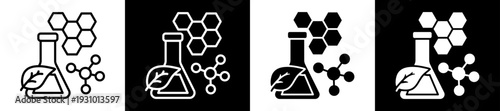 Science Icon In Flat Version On Black And White Background