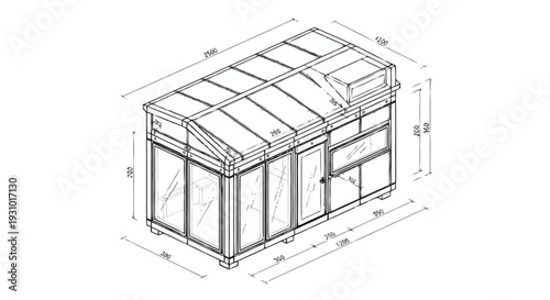 Technical of a glass greenhouse with dimensions technical dimensions architecture