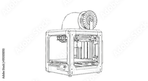 3 D printer with spool of filament on 3D printer 3D printing filament spool machine