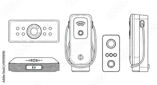 Electric vehicle charging station components charger