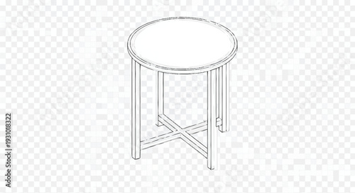Simple black and white line of a round table stool simple line black and white furniture