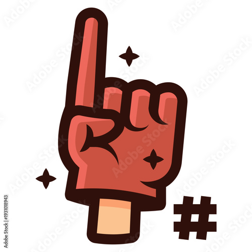 foam hand sports fans icon illustration