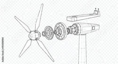 Wind turbine components disassembled blades