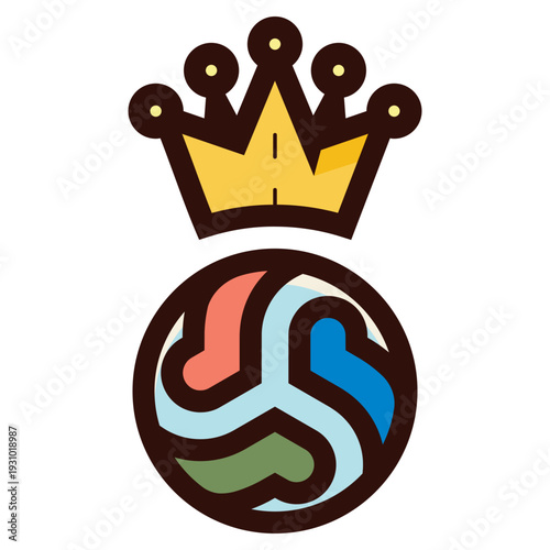 soccer or football winner team icon illustration