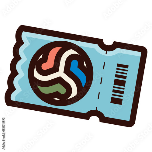 soccer or football world cup ticket icon illustration
