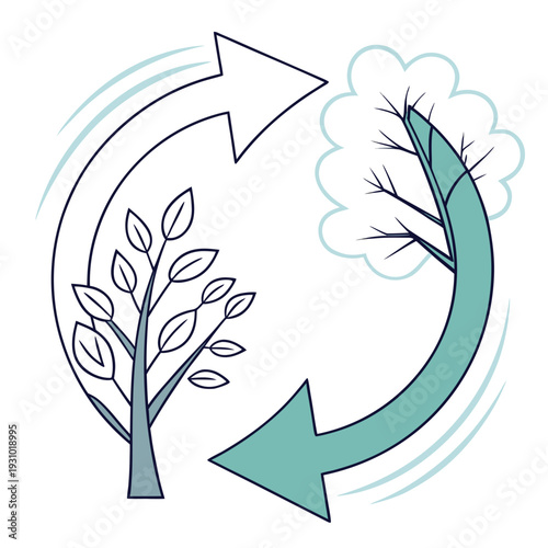 Breathing Cycle Circular Arrows Line Icon – Mindfulness, Inhale Exhale Flow Outline Vector