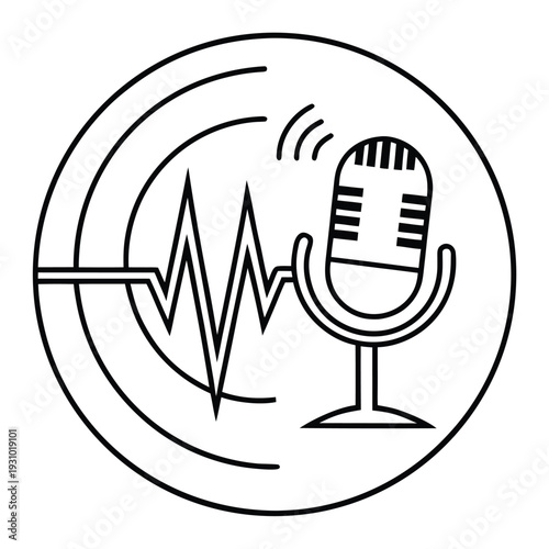 Voice Command Waveform Icon – Speech Recognition Technology Vector