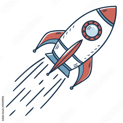 Productivity Rocket Launch Icon – Business Growth and Startup Success Vector