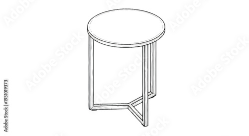Black and white line of a small round table small table line black and white furniture