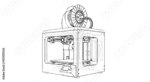 3 D printer with spool of filament on 3D printer 3D printing 1 filament spool machine
