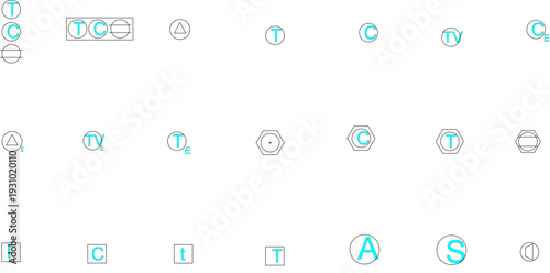 Technical vector drawings of building elevations, floor plans, office furniture, bathroom fixtures, landscape symbols, and electrical CAD notations.