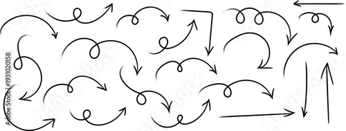 A complex network of arrows and curved lines in a black and white diagram