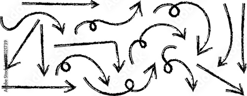 vector illustration of a wolf A complex network of arrows and lines in a chaotic pattern