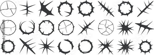 Collection of Spiky and Circular Shapes vector