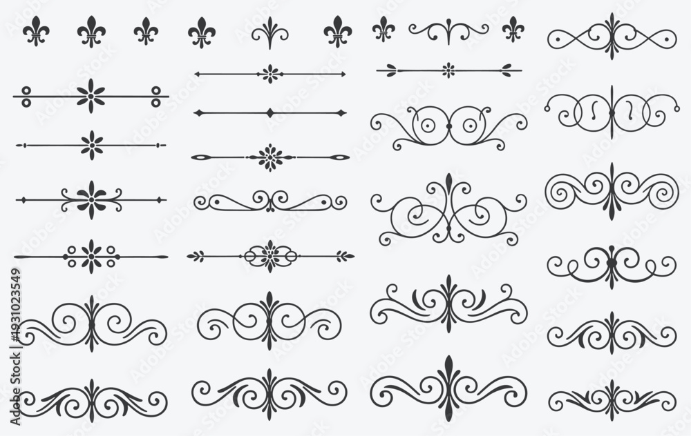 Fototapeta premium Ornate Decorative Flourishes and Dividers ornament