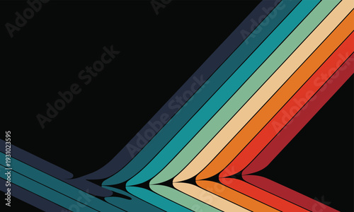 Retro Stripes On Black Background vintage