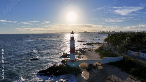 Obraz na płótnie Sunset Lighthouse At Salvador In Bahia Brazil