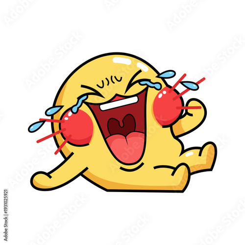 Crying cartoon character with emotional expression