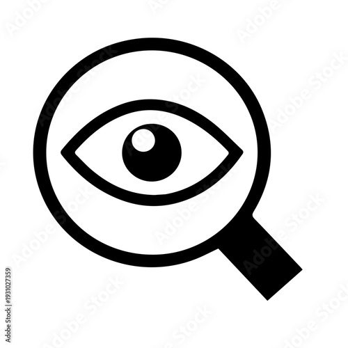 Eye on magnifying glass