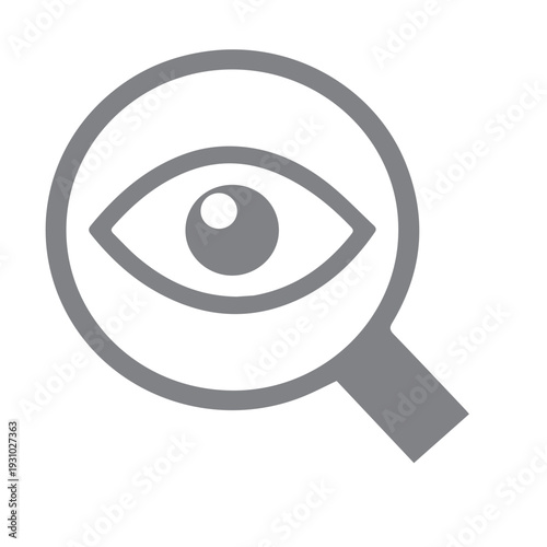 Eye on magnifying glass