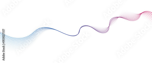 Flowing Dot Wave halftone gradient pattern on transparent background
