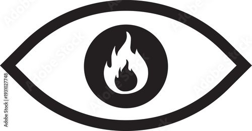 Eye icon with a fire inside represents vision and passion
