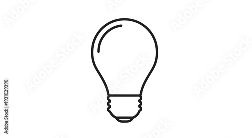 Minimalist Light Bulb Icon - Idea Generation, Innovation, Creativity, Solution Concept