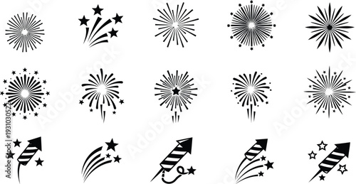 Exploding Firework and Star Icons