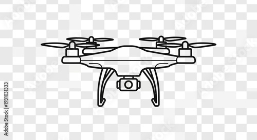 Drone Quadcopter Outline Icon, Aerial Vehicle, Technology, Surveillance, Photography