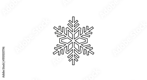 Elegant Snowflake Icon Vector Illustration - Winter Season Symbol