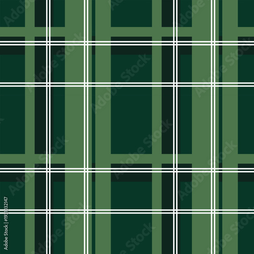 Seamless plaid, dark green, white, light green, mixed to create a pattern that can be used to design clothes, skirts, pants, Its also adds christmas and style to the clothes