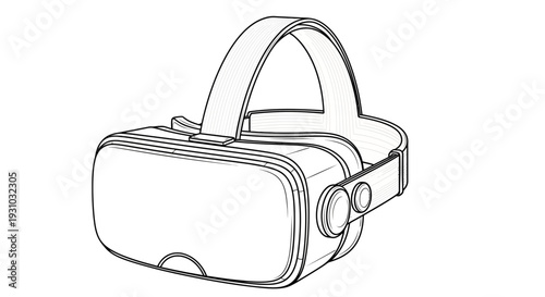 Virtual Reality Headset Sketch - Futuristic Technology and Immersive Entertainment