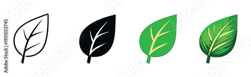 Leaf icons showing four stage progression on gradient background