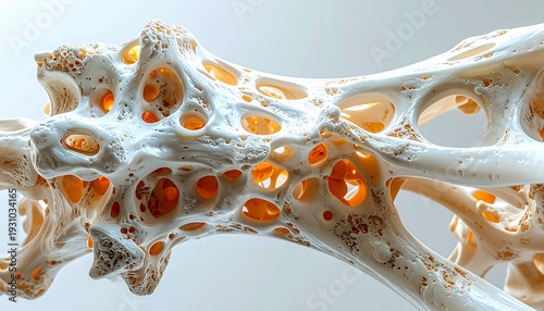 Macro Medical Illustration of Deformed and Enlarged Bone Structure in Paget's Disease