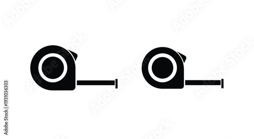 Two black tape measure icons displayed side by side on a white background