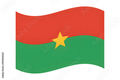 Free Download Vibrant Burkina Faso flag waving proudly, symbolizing national pride and heritage for global representation and events. - GFXLoad