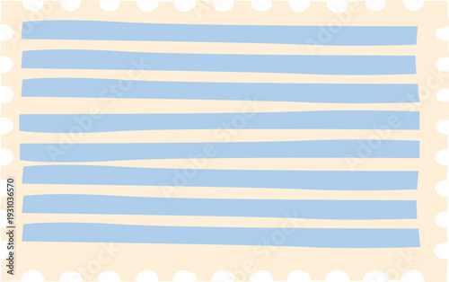 Stripe Pattern Postage Stamp Hand Drawn