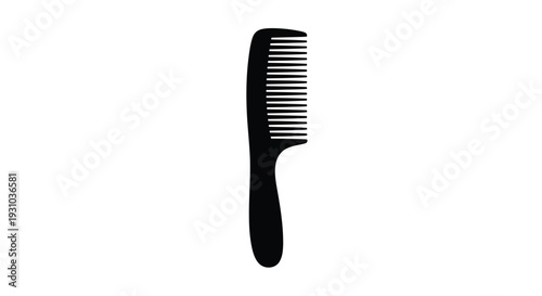 Black comb isolated on a white background simple hair grooming tool