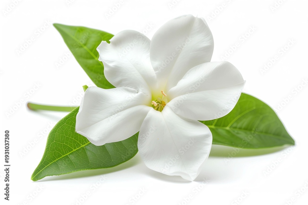 Fototapeta premium White Jasmine (Jasminum officinale) Isolated on White Background