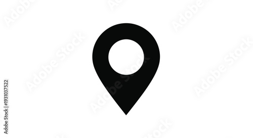 Simple black location pin icon on a white background