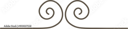 Divider Swirl Ornament Line Art