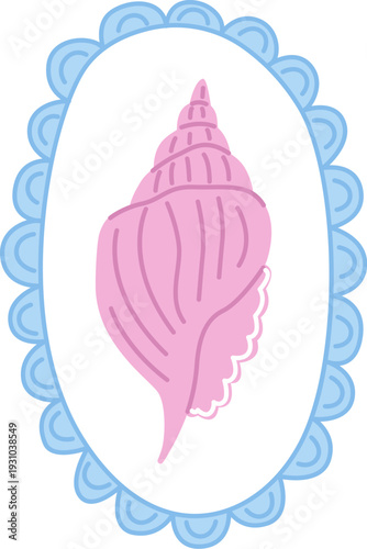 Seashell Framed Motif Linework