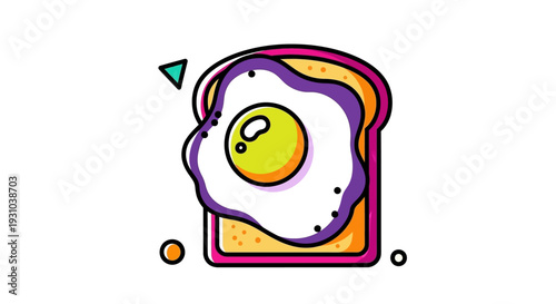 fried egg on toast breakfast food.