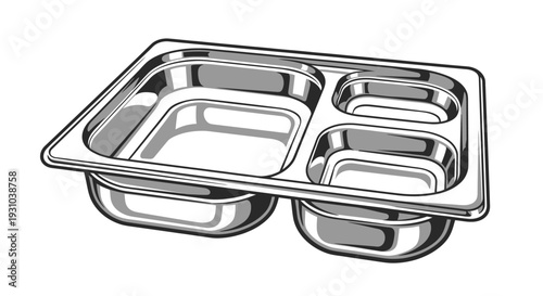 Stainless Steel Food Service Tray.