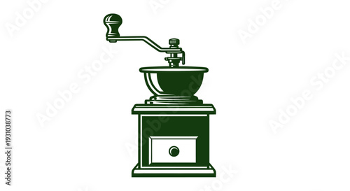 Vintage manual coffee grinder machine.